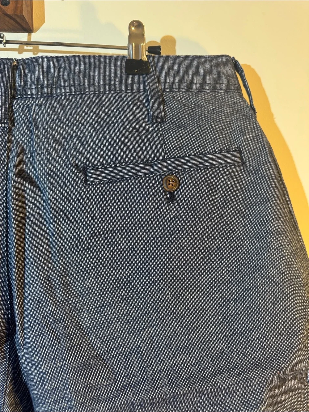 Express Men's Heathered Navy Flat Front Shorts